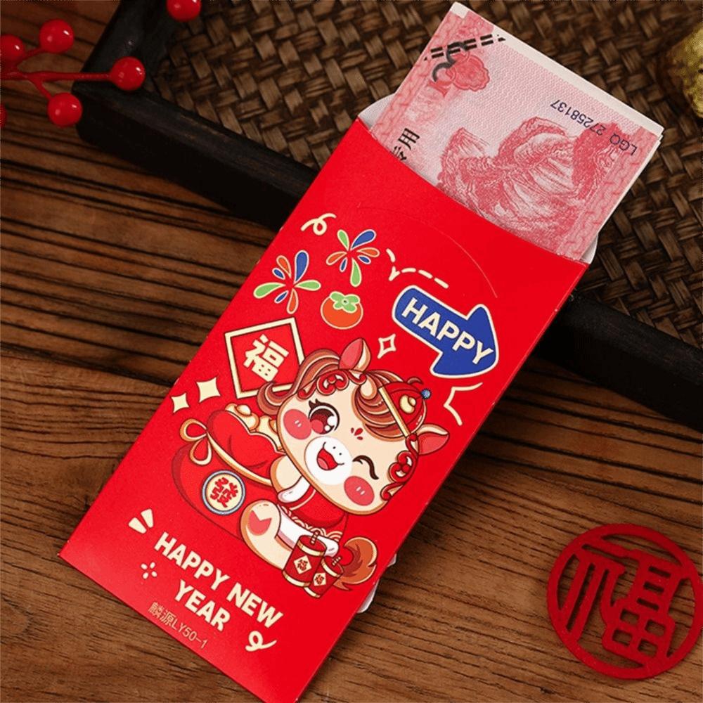 4pcs Chinese Style Lucky Money Packets Paper Hongbao Red Packets Chinese Spring Festival