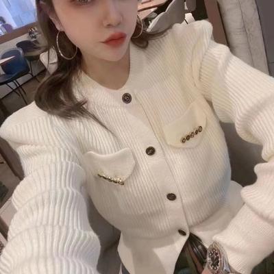 Cardigan Coat Women Spring and Autumn Solid Cardigan Small Outerwear Knitwear Coat Loose Short Sweater Cardigan Female Top