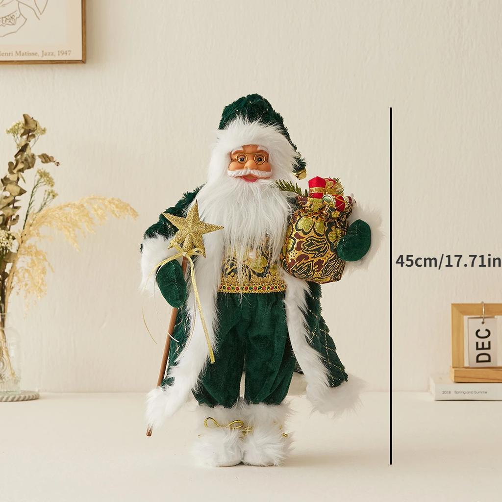 New blue Santa Claus doll doll Christmas decoration standing Santa Claus decorative ornament gift
