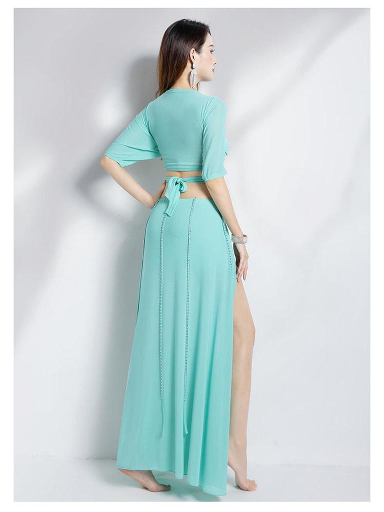 Huayu Dancewear Women's Sexy Belly Dance Practice Set - Beginner Oriental Performance Costume