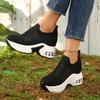 Women's Autumn Round Toe Fly Knit Platform Wedge Shoes - Comfortable & Casual