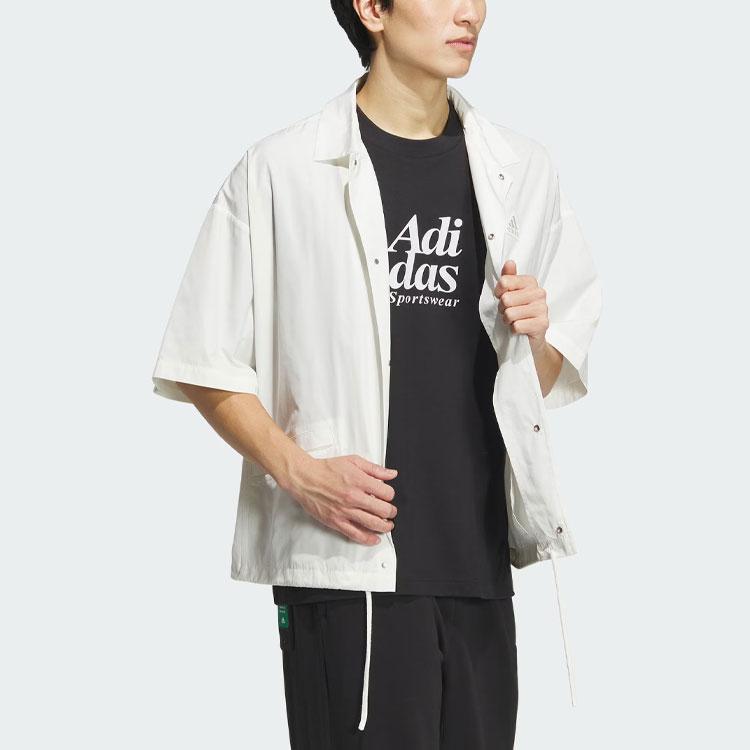 Adidas Short Sleeve Coach Jacket With Letter Print Men Jackets Han-Jade-White IT3957