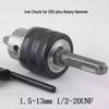 Electric Drill Power Tool Accessory: Hand-Tightened Locking Chuck with Round & Square Shank Compatibility