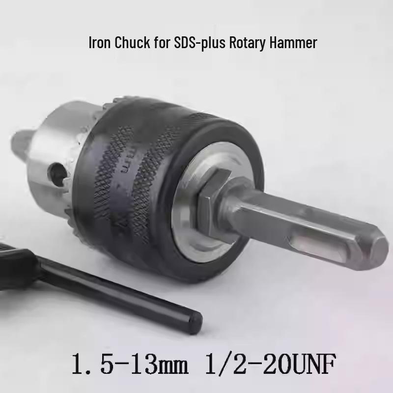 Electric Drill Power Tool Accessory: Hand-Tightened Locking Chuck with Round & Square Shank Compatibility