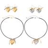 Adjustable Heart Bowknot Earrings/Necklace Stylish Love Bow Themed Ornament for Women Girls Elegant Party Supplies