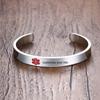 Type 1 Diabetes Medical Alert Bracelet for Men Women ID Cuff Bangle Stainless Steel Personalized Free Engrave
