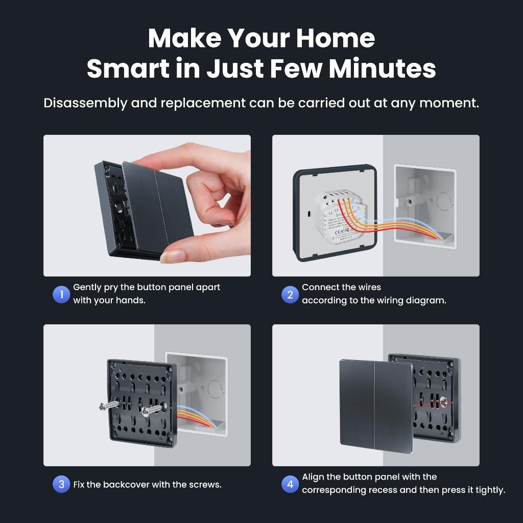 Household ZigBee Wall Switch Tuya Smart Button Light Switches Wireless Remote Control Switch Controller