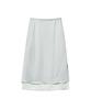 Iolo Satin Layered Skirt_Silver
