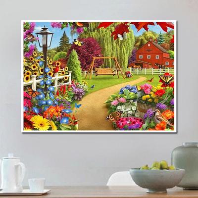 Haus 5D DIY Diamant Malerei Hof Garten Stickerei Kreuzstich Strass Mosaik Wohnkultur