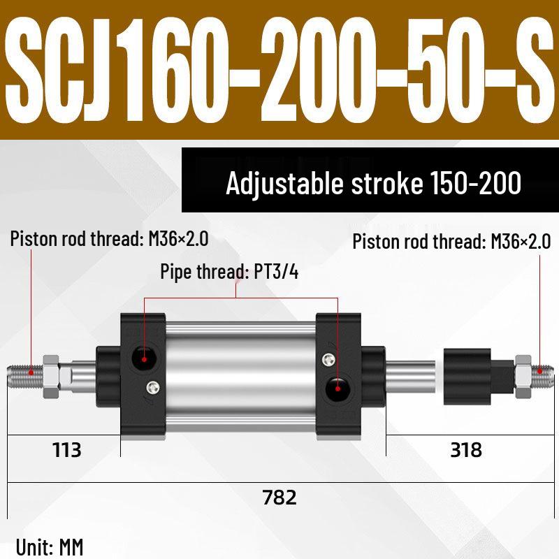 SCJ Adjustable Stroke High Thrust Pneumatic Cylinder SCJ32-160