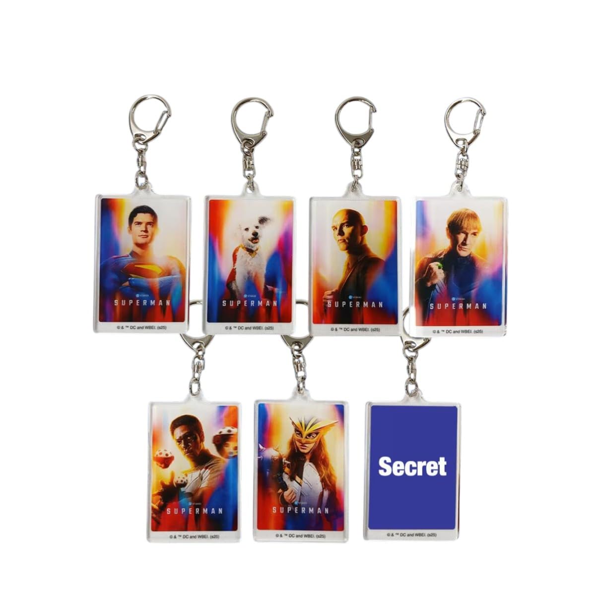 Small Planet Superman Blind Acrylic Keychain Complete Set (7 Types)