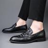 Luxury Italian Mens Oxford Shoes Fashion Plaid Print Genuine Leather Black White Lace Up Wedding Office Suit Dress Shoes For Men