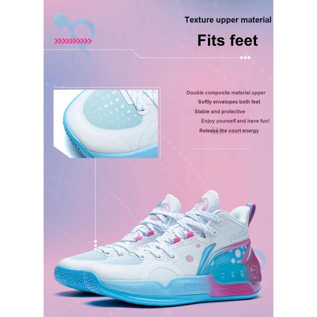 Li Ning Youth Yu Shuai 16 Mid Basketball Shoes Kids Basketball Shoes White YKBT012-1