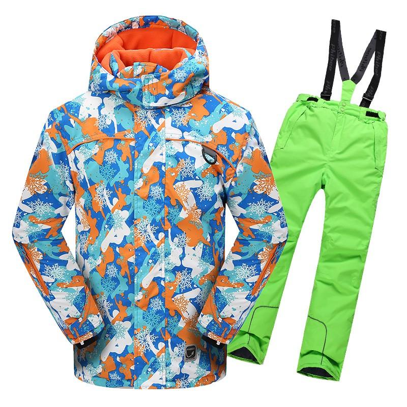 Kids Ski Suit Set Waterproof Warm Windproof Outdoor Snowsuit Boys Girls Toddler Winter Jacket Pants