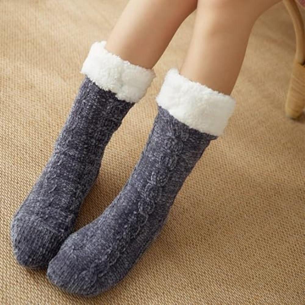 1Pair Polyester Fibre Thermal Socks Plush Snow Socks Fashion Thicken Stockings  Women