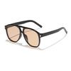  Vintage Double Bridges Pilot Women Sunglasses Fashion Square Black Tea Shades UV400 Men Sun Glasses