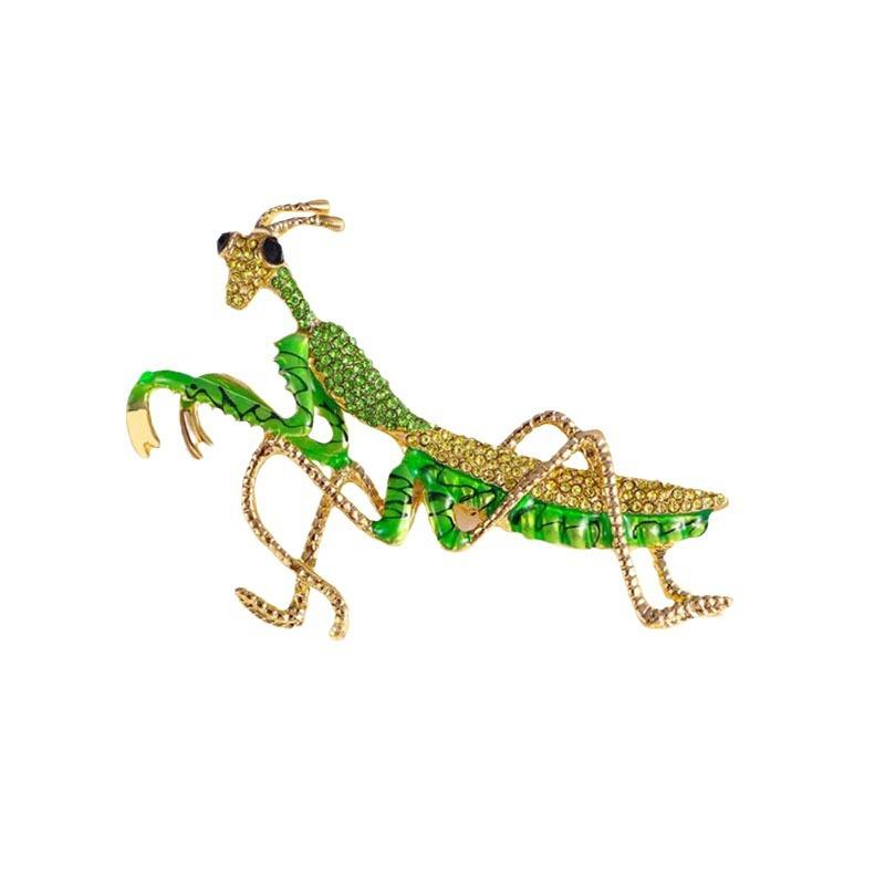 1pc Sparkling Shiny Rhinestone Mantis Brooch  Handcrafted Vintage Style Fashion Accessory For Women  Nature  Inspired Timeless Elegance