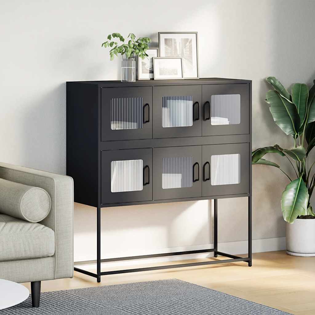 Sideboard in Black 100.5 x 39 x 107 cm Cold Rolled Steel