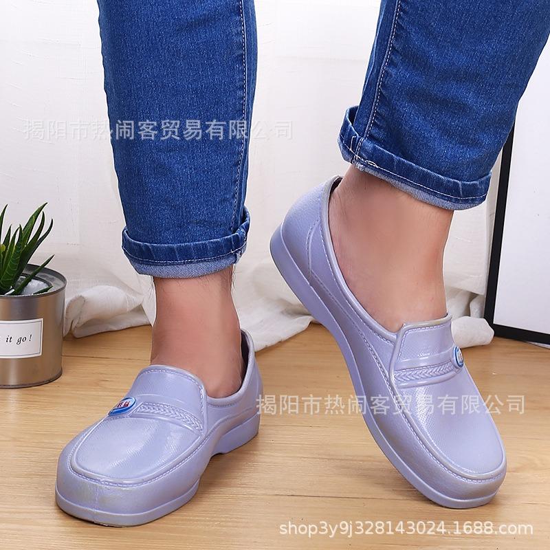 Spring and Autumn Men's Shallow Mouth Rain Shoes Waterproof Shoes Grey Brown Clay Shoes Non-slip Easy Cleaning Quick-drying Water Shoes Without Inner