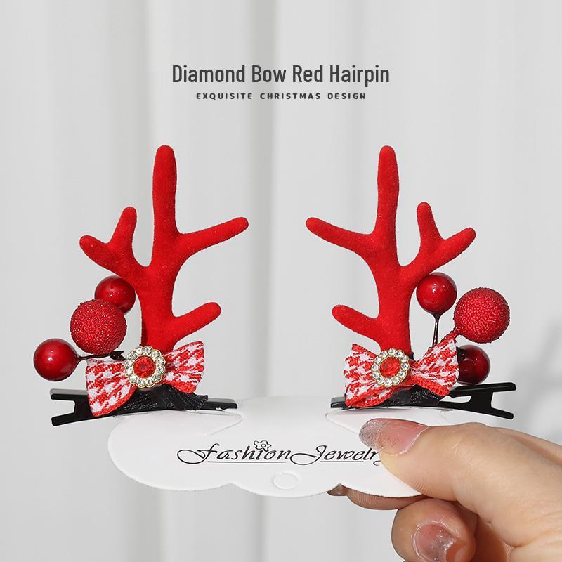 Festive Antler Hair Clip - Cute Christmas Headwear for Adults & Kids