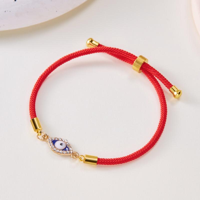 Devil's Eye Bracelet: Adjustable Drawstring with Alloy Pendant