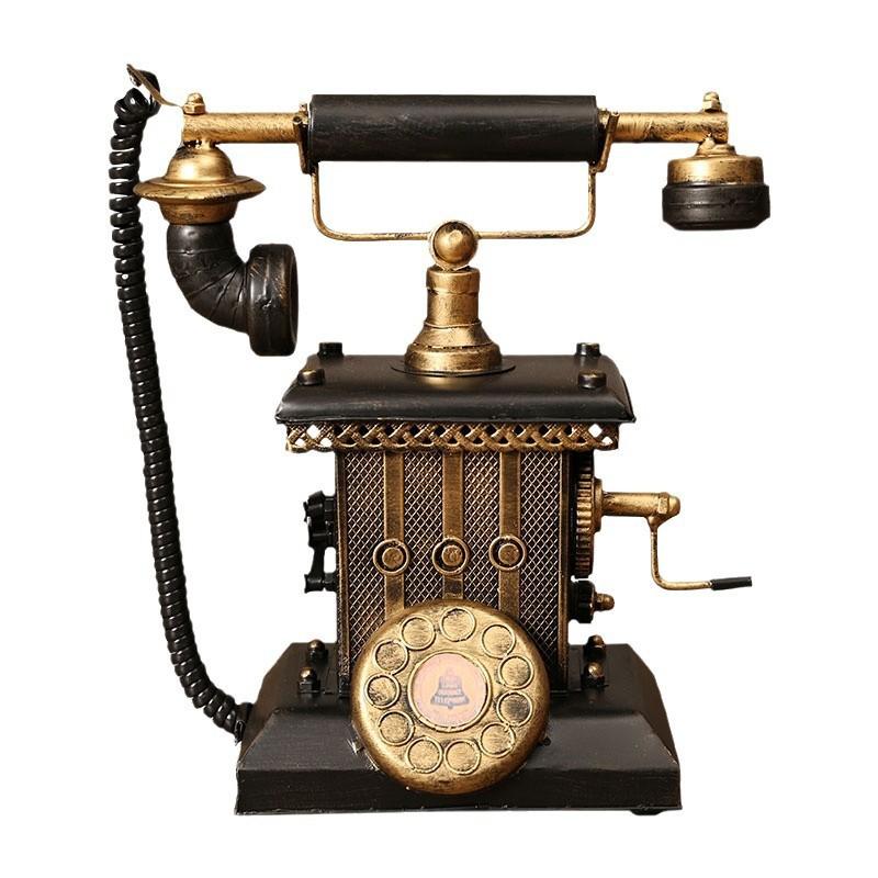 European Retro Old-fashioned Telephone Desktop Ornament Living Room Wine Cabinet Office Home Decoration Photo Props