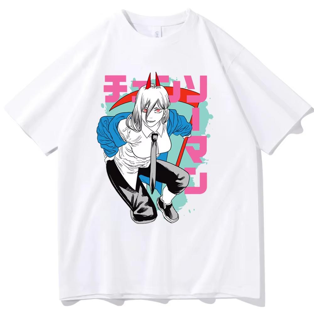 Sommer Neues Anime Kettensägen Unisex Bedrucktes T-Shirt Unisex und Damen T-Shirt Unisex Top Sport T-Shirt Unisex T-Shirt Harajuku Y2K Tee