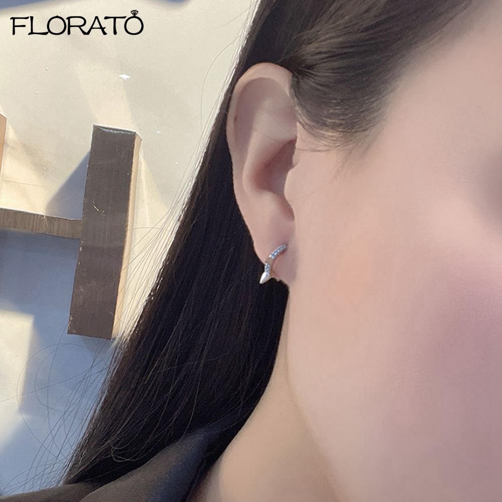 925 Silbernadel Punk Nieten Nieten Creolen Ohrringe für Damen Huggie Ohrringe Ohr Manschette Piercing Ohrring Gotischer Schmuck