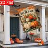 2D Flat - 2D Flat Autumn Flowers Pumpkin Thanksgiving Garden Flag - 4-28X40 Inch Outdoor Garden Flag, Double-Sided Home Decoration Courtyard Decoratio