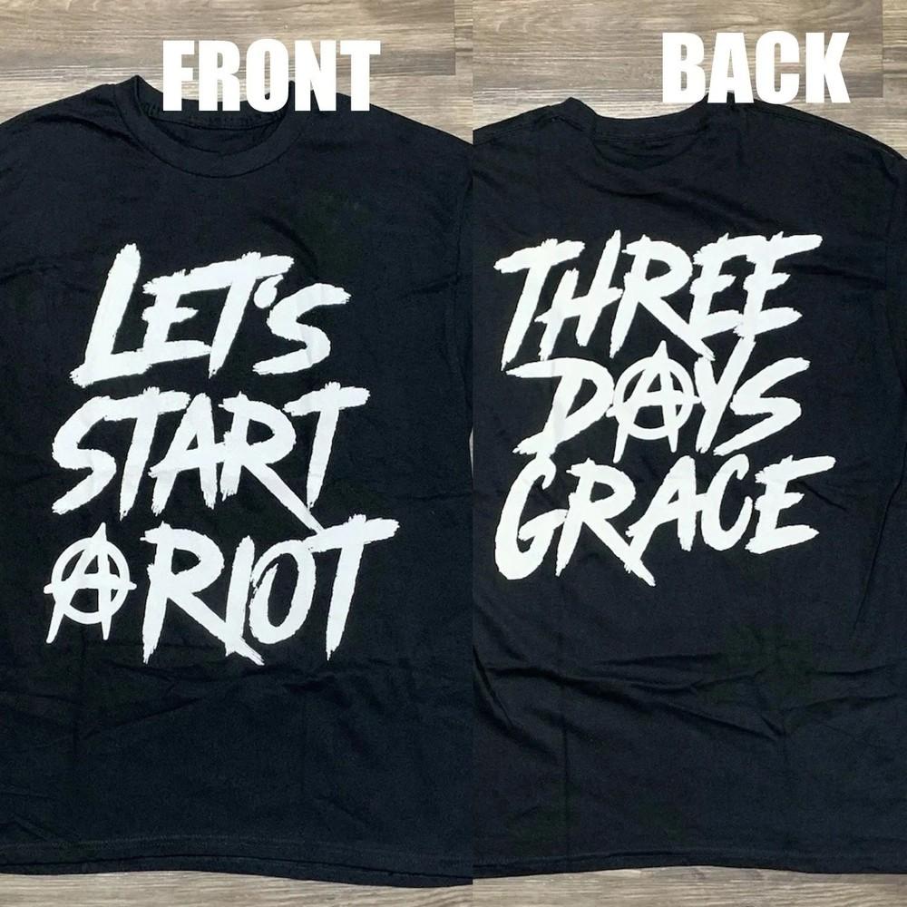 

HOT 2025 Three Days Grace Let s Start A Riot Concert Venue Shirt Reprint Unisex T-Shirt L