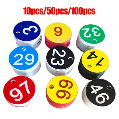 10/50/100PC Rosso Ape Alveare Segno Numerato Etichette Alveare Etichette con Foro ABS Rotondo Fornitura di Apicoltura
