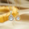 Personality Water Droplet Pendant Titanium Steel Necklaces for Women Creative Zircon Necklace Jewelry