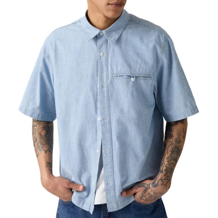 Levis Повседневная Модная Рубашка с Коротким Рукавом Мужские Топы 003NV-0003 M
