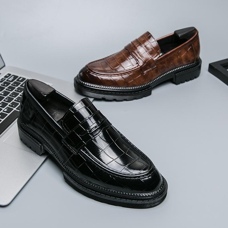 Brand Men Dress Shoes Classic Formal Leather Shoes for Men Office Work Shoes Men Oxfords Round Toe Patent Leather Business Shoes