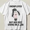 Unemployed Meme Shirt, Anime Cat Girl Humor Tee (100% Cotton)