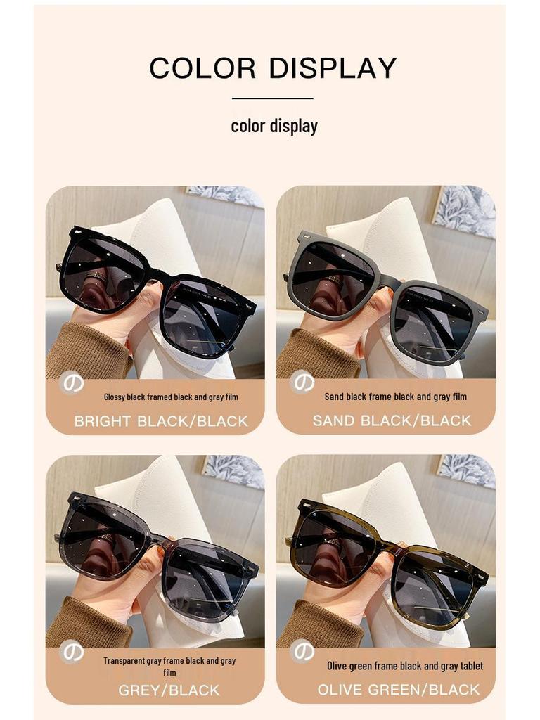 Women's Retro Square Polarized Sunglasses, Anti-UV, Large Frame for Fashion and Driving