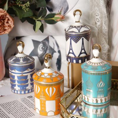 Vela Perfumada Estilo Europeo Frasco de Cerámica Vintage para Caramelos Botella Multifuncional para Guardar Joyas Decoración del Hogar
