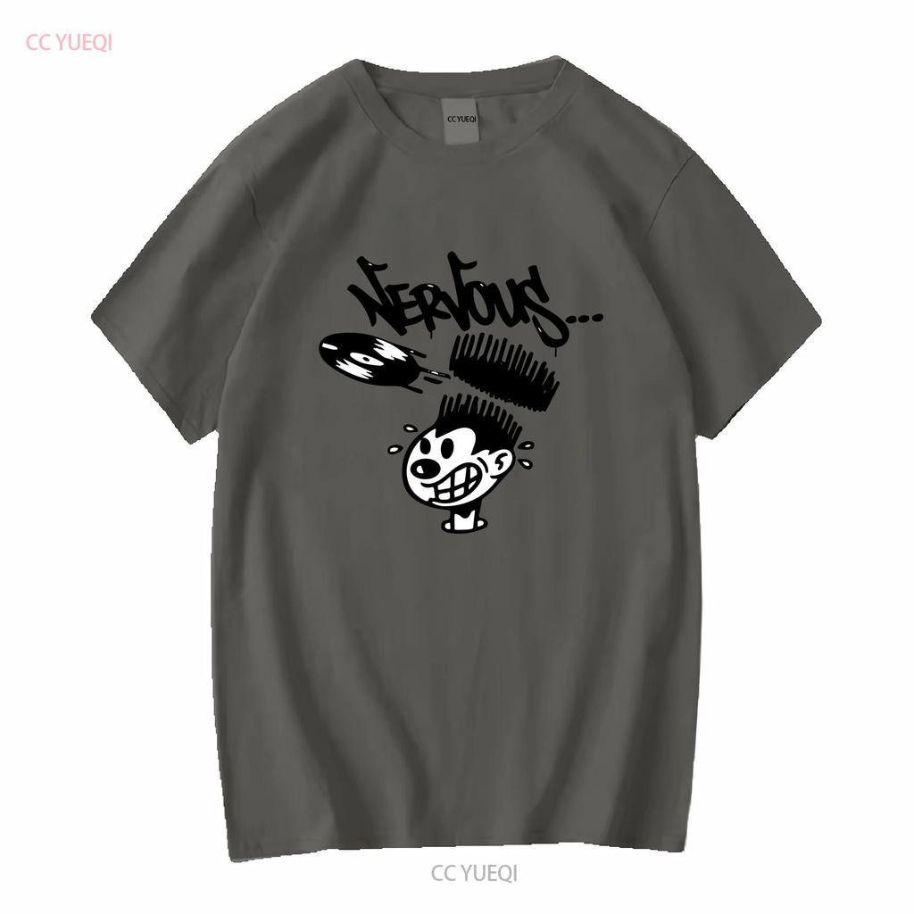 Nervous Records Promo T Shirt Classic Hip Hop Long or Short Sleeves Vintage Washed Slightly Casual Graphic Stretched Versatile