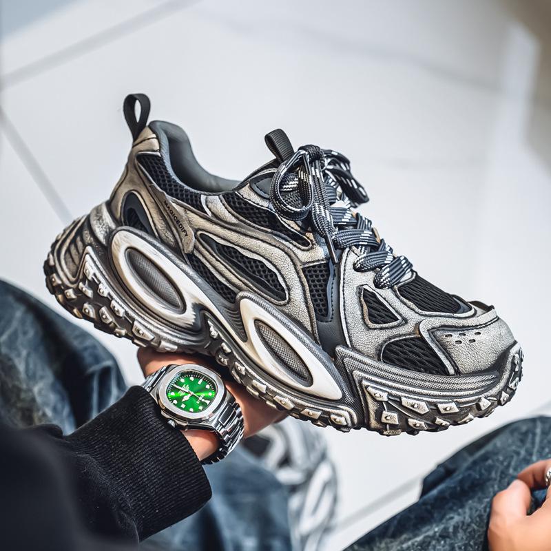 

Мужские дышащие сетчатые кроссовки - Мягкая подошва, Защита от запаха, Толстая подошва, Высококлассные кроссовки для отцов на весну/лето 2025 40