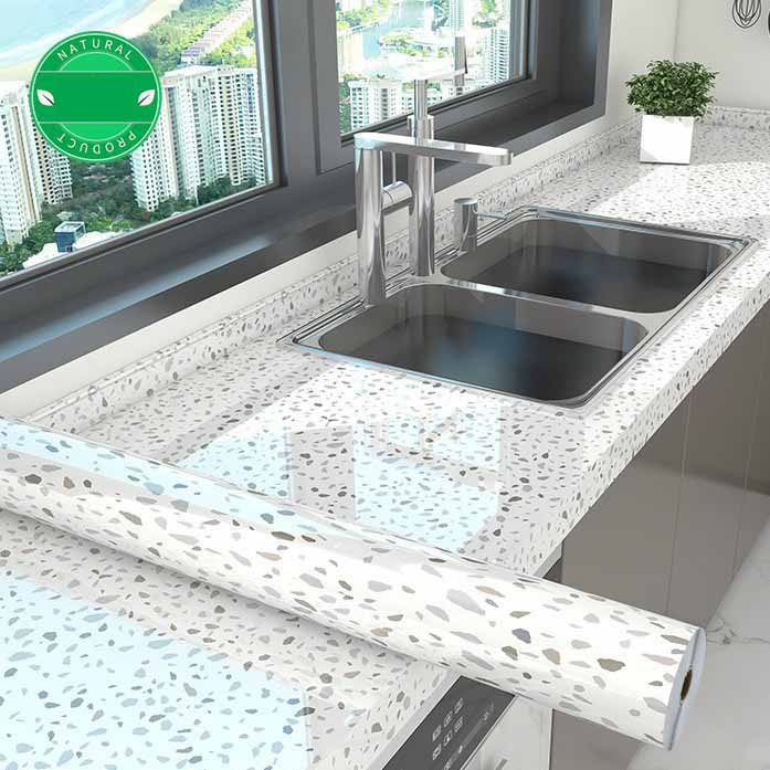 Self-adhesive Marble-pattern Oil-proof Kitchen Countertop Film Heat-resistant Renovation Moisture-proof Wall Sticker