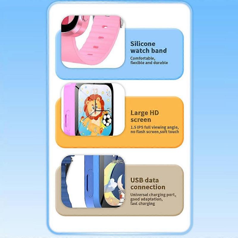 A21 1.5 Inch Touch Screen Kids Smart Watch with 30 Games Pedometer Habit Tracking Camera Watch - Blu