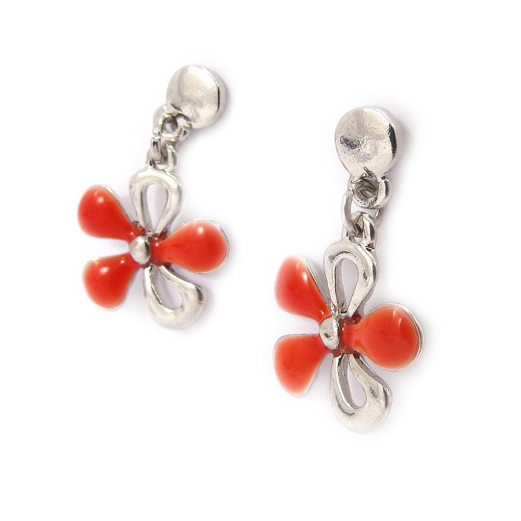 Les Trésors De Lily [J9008] - Designer 'Flora' Orange Earrings