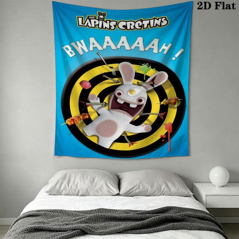 Rabbids Invasion Bliss Wall Hanging Printed Fabric Blanket Decorative Tapestries for Bedroom Living Room Home Decor