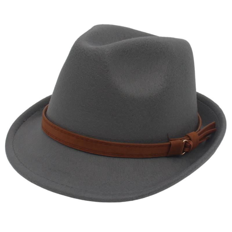 Wool Top Hat British Felt Hat Gentleman'S Small Brim Simple Classic Jazz Hat Panama Hat