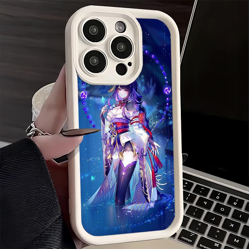 Phone Case for iPhone 17 Air 16E 15 16 Pro Max Genshin Impact Raiden Shogun Cover 14 Plus 13 12 Mini Soft Shell Silicone Fundas