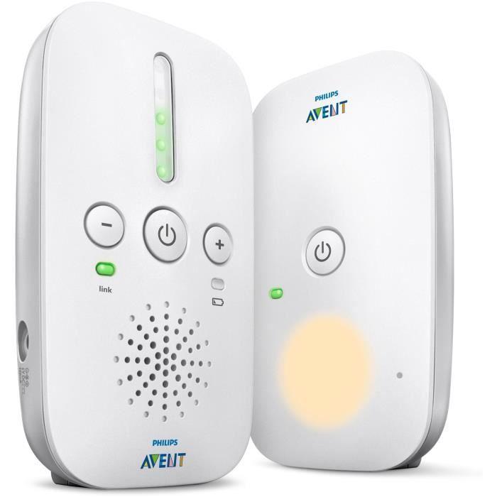 SCD 502/26 Baby Monitor - PHILIPS AVENT - DECT Audio - Grey/White - 300m Range - Adjustable Volume - 24h Battery Life