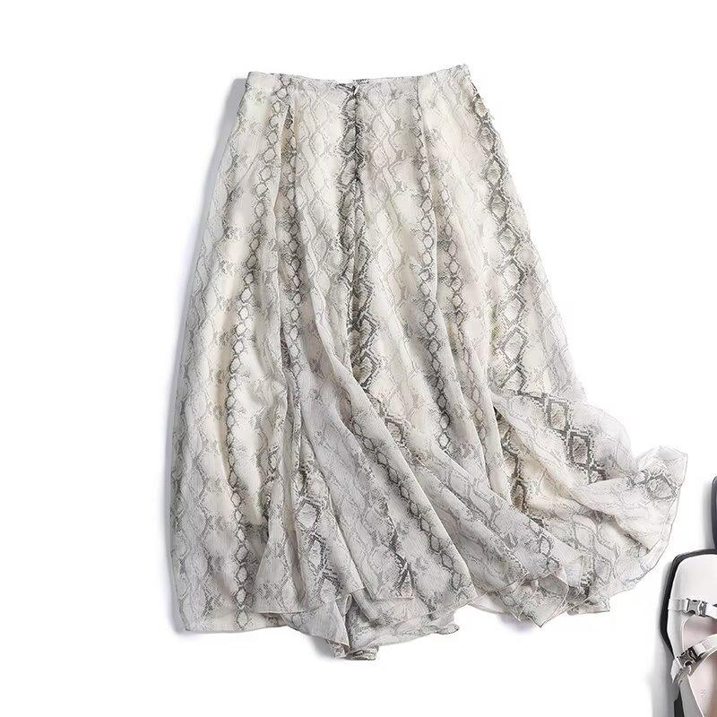 

Elegant Women s Irregular Wide Hem Midi Skirt - Summer Fashion Style Large