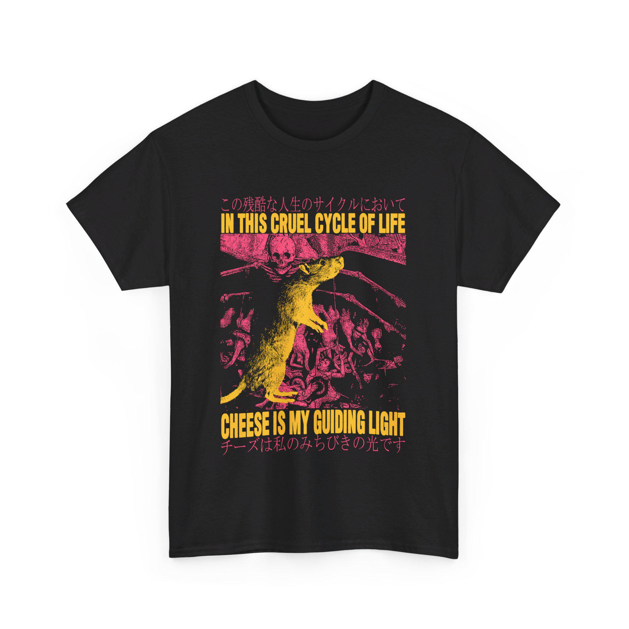 Rat skeleton graphic cheese guiding light T-shirt S