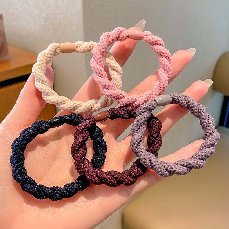 High Elastic Headband Braided Braid Rubber Band Female Tie First Year Durable No Hurt Hair Leather Case Hair Band Hair Accessories