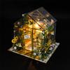 Puppenhaus Bausatz Mini DIY Blumenhaus Handgefertigt 3D Puzzle Montage Bauspielzeug Heim Schlafzimmer Dekoration mit Möbeln Puppenhäuser